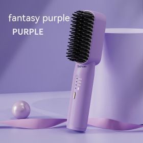 Mini Charging Straight Comb Portable Fashion (Option: Purple Rechargeable 2600-usb)
