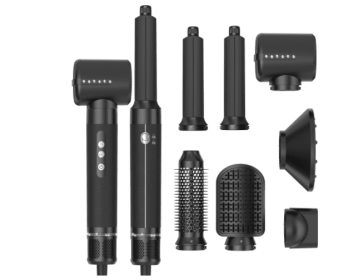 7-in-1 Hot Air Comb Automatic Curling Wand (Option: black-EU)