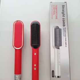 Internal Buckle Straightening Comb And Curling Iron Dual (Option: Red-U.S. regulations)