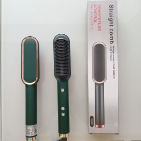 Internal Buckle Straightening Comb And Curling Iron Dual (Option: Green-U.S. regulations)