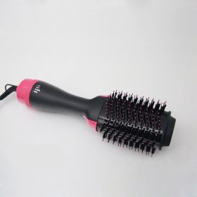 Multifunctional Hot Air Comb Amazon Cross-Border Three-In-One Hair Dryer Curler Straight Hair Comb Styling Comb (Option: Pink-UK)