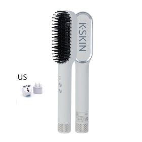 Golden Rice Three-in-one Hot Air Comb Straight Comb Rolls (Option: KD381 Hot Air Comb White-US)