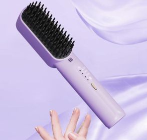 Mini Charging Straight Comb Portable Fashion (Option: Purple Rechargeable 3200-usb)