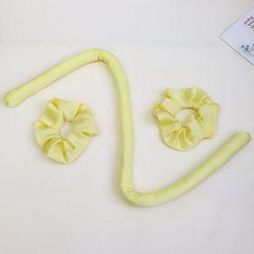 Pan Hair Set Sleeping Foam Sponge No Heat Curling Stick Big Wave Curly Hair (Option: Yellow-Curling iron)