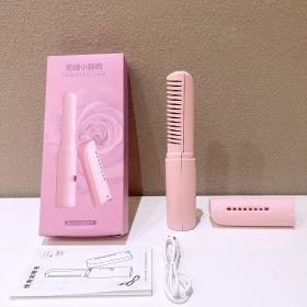 Wireless Straight Hair Comb Household Multi-functional Mini Portable Female (Color: Pink)