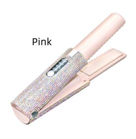 Professional Hair Straightener Charging Portable USB Wireless Hair Straightener For Women Hair Care (Option: Pink-USB)