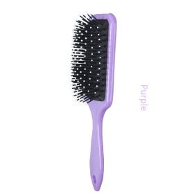 Solid Color Airbag Massage Anti Knot Hair Comb (Color: Purple)
