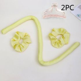 Pan Hair Set Sleeping Foam Sponge No Heat Curling Stick Big Wave Curly Hair (Option: 2PC Yellow-Hair curling wand)