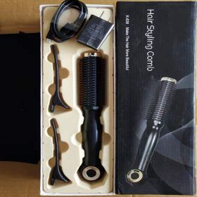 Household Negative Ion Constant Temperature Charging Curly Hair Comb (Option: black-US)
