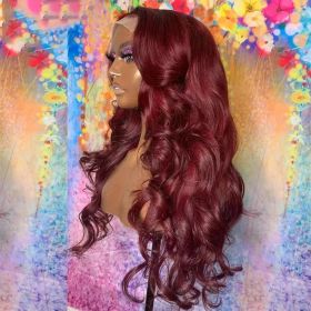 Long Curly Hair Light Blonde Big Waves African Women's Lace Wig (Option: Rose Red-28inches)
