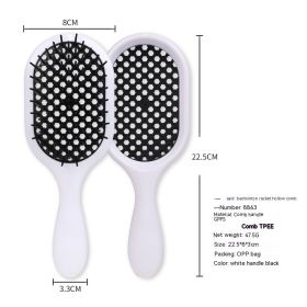 Hollow Comb Dry Wet Dual Purpose Honeycomb Hairdressing (Option: White Handle Black-Plastic-2PCS)