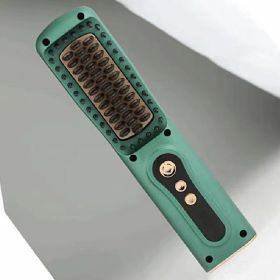 Multi-function Rechargeable Wireless Straight Comb (Option: Green Gold-USB)
