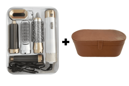 Five-in-one Hot Air Comb Automatic Winding (Option: US-White-Brown Leather Box)