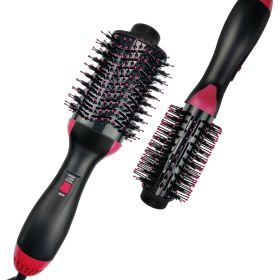 Multifunctional Hot Air Curler Curling And Straightening Dual-use Hair Dryer (Option: Rose red-US)