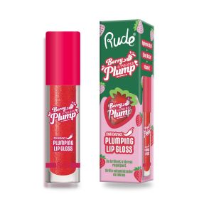 RUDE Berry Plump Plumping Lip Gloss (Color: Strawberry Kiss)