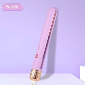 Electric Hair Straightener Two-in-one Small Hair Straightener Mini (Option: Purple-UK)
