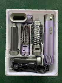 Five-in-one Hot Air Comb Automatic Hair Curler Rolls (Option: Purple European Standard)