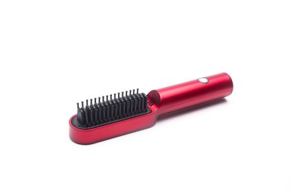 Hair Straightener USB Wireless Charging Comb (Color: Red)